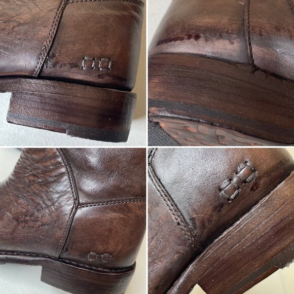 BED STU Manchester Distressed Brown Leather Tall Riding Boots BedStu Size 6.5 - Picture 10 of 16